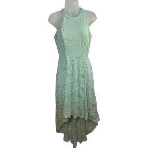 Whimsical Lace Hi-Low Dress SZ M Romantic Fairycore Lace Delicate Pastel Green